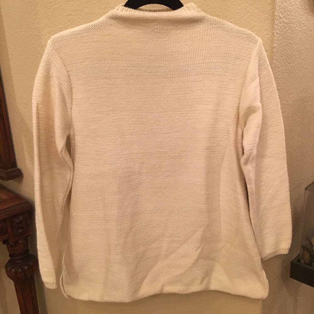 Vintage MAMA KNITS Maternity Cream Wool Blend Knit Mock Neck Sweater Size Small